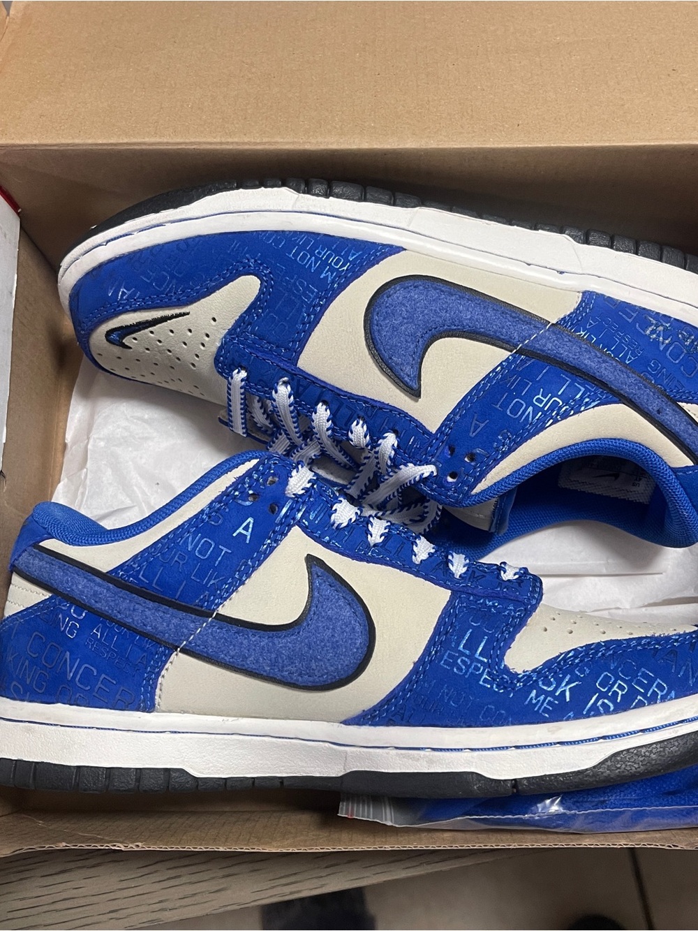Nike Kids Blue and White Low-Top Swoosh Sneakers